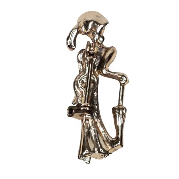 Vtg Lady with Umbrella Scatter Pin 1.25" Unsigned Cute Tiny - Picture 2 of 4